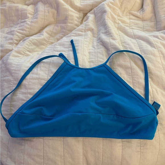 SKIMS SWIM HIGH NECK BIKINI TOP IN TURQUOISE Size small - Picture 3 of 6